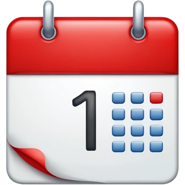 calendar with number 1 red top emoji