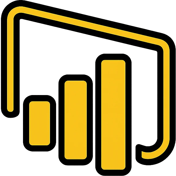 modern icon style Power BI logo in yellow color emoji