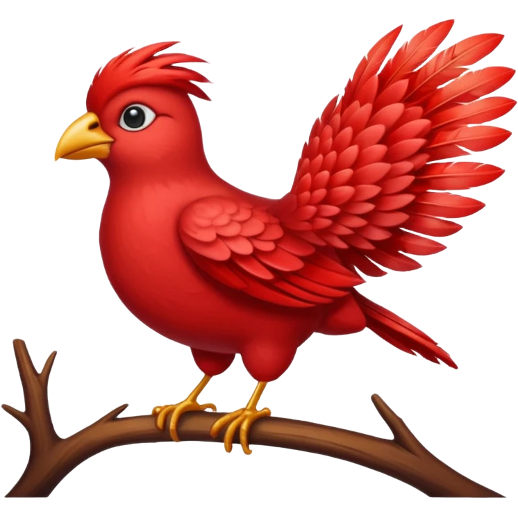 red feathered bird emoji