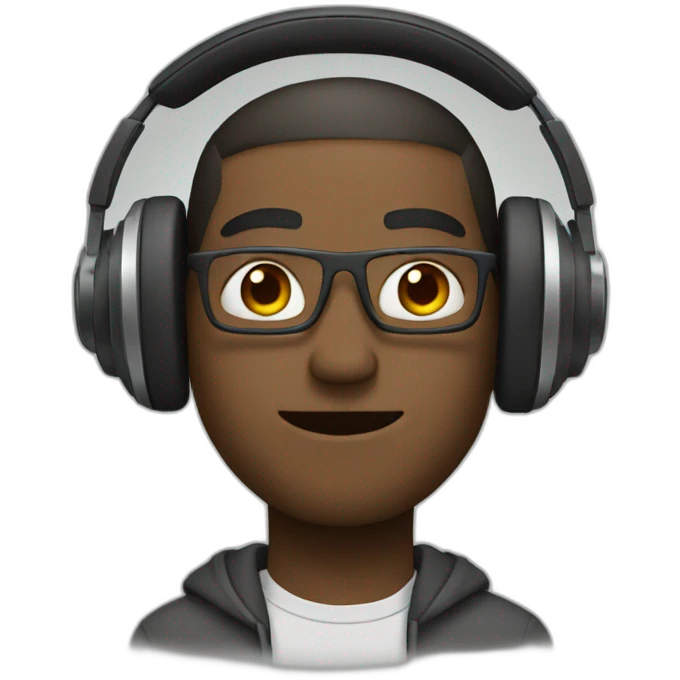 guy with headphones with arms in X formation emoji