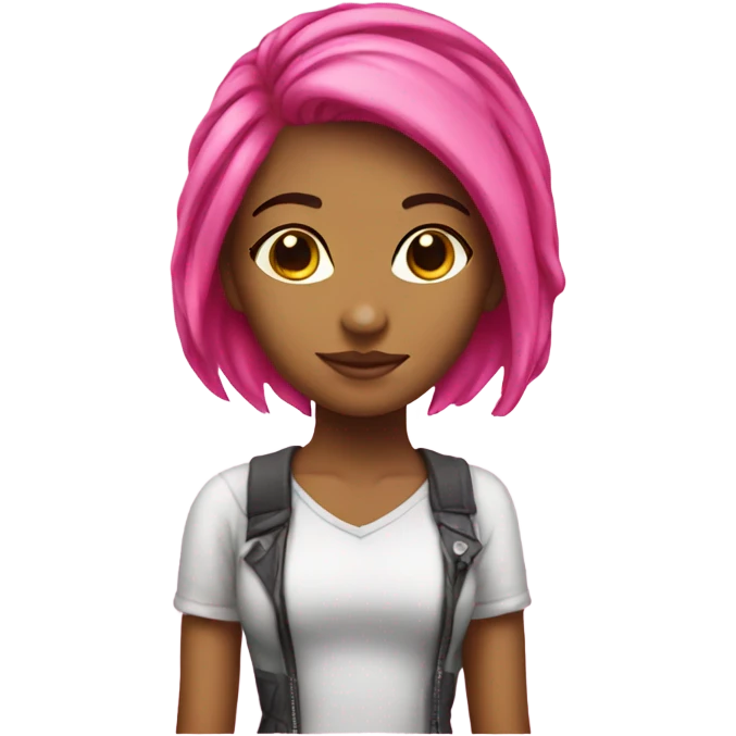 Girl with hot pink hair pretty emoji
