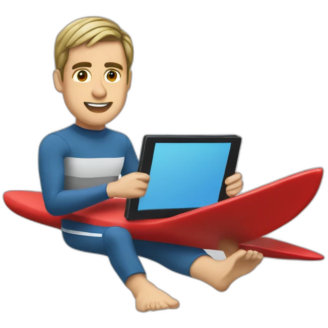 Philipp Lahm surfing on a tablet emoji