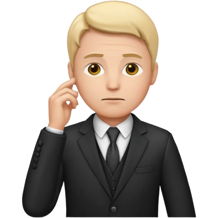 thinking lawyer emoji with suit and thoughtful expression emoji