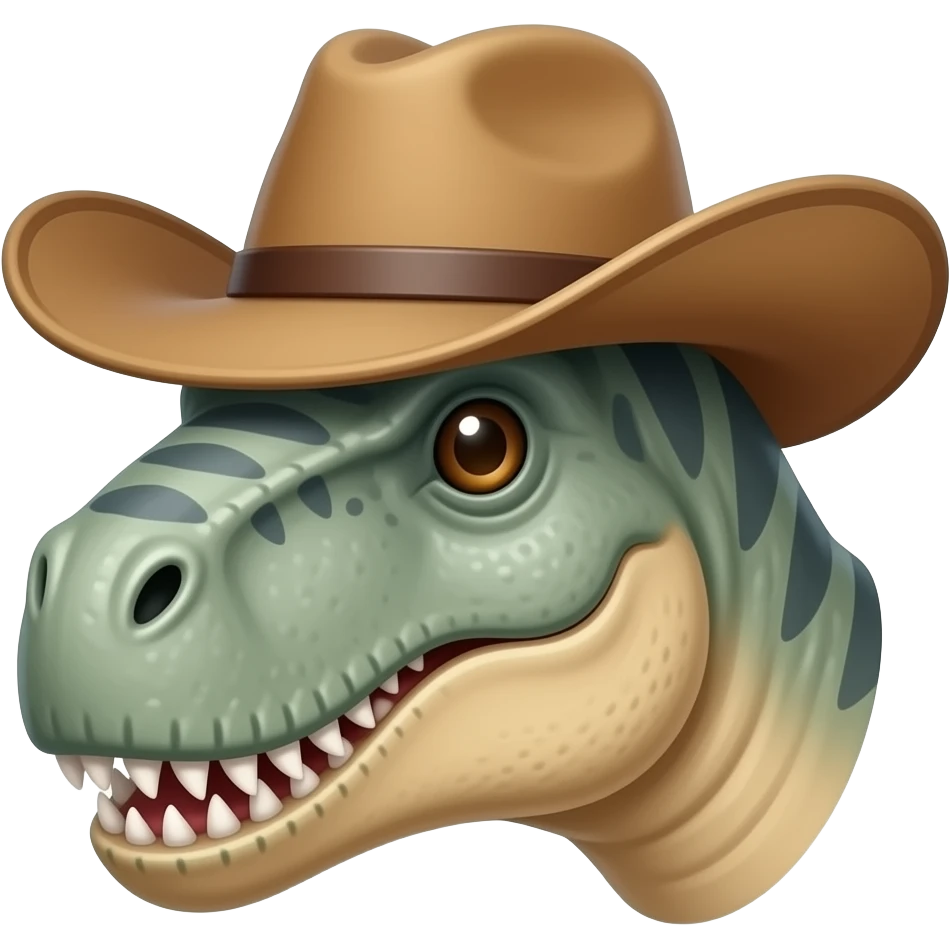 raptor face with a cowboy hat emoji