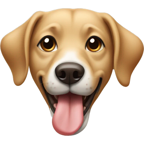 a dog beige with her tongue off emoji