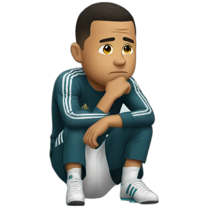 Ronaldo sitting depressed realistic emoji