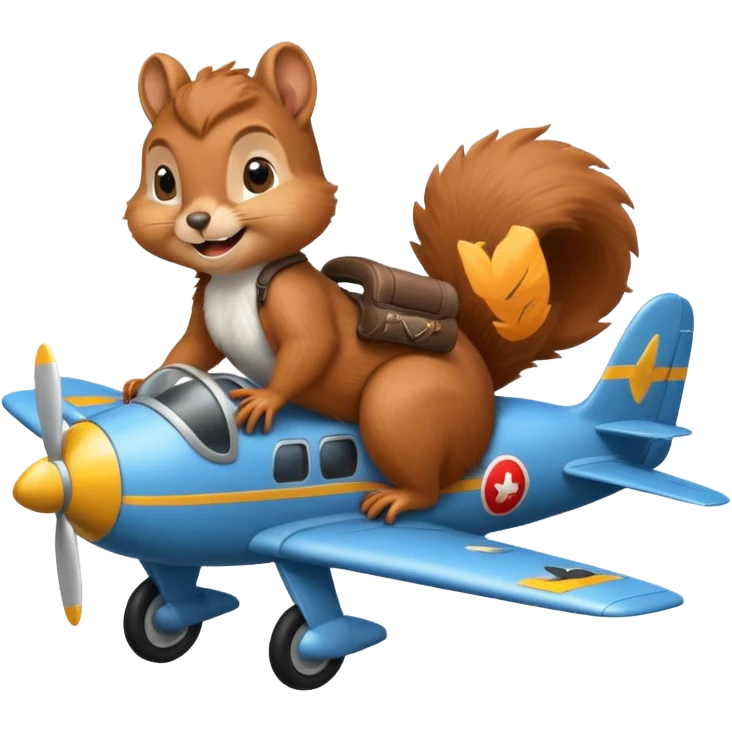 Squirrel riding an airplane emoji