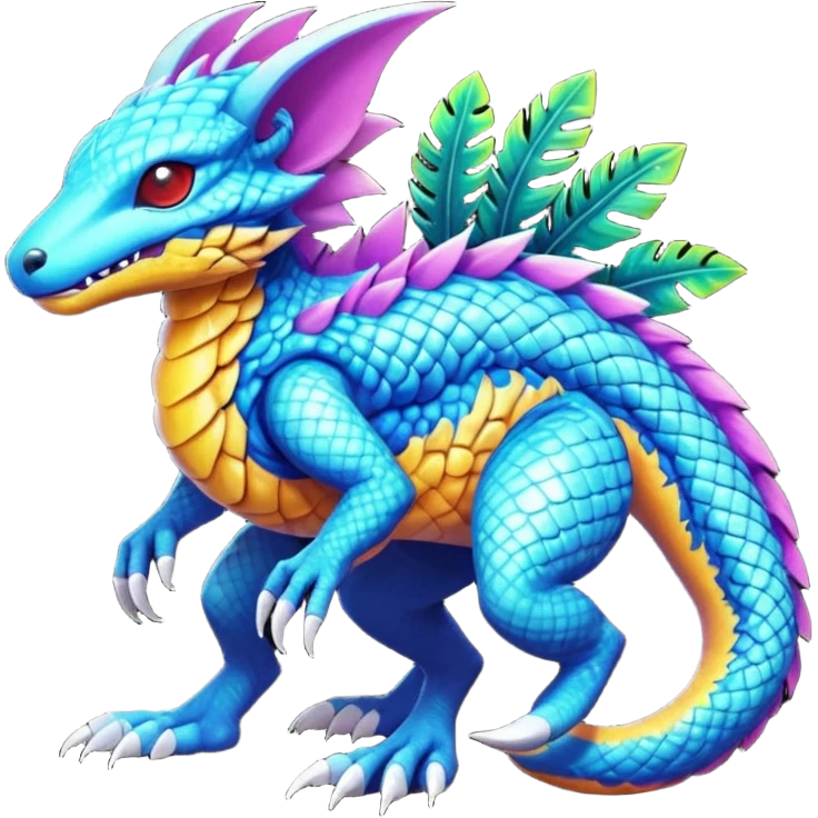  exotic tropical cyber-Protogen-Fakémon-Vernid-creature emoji