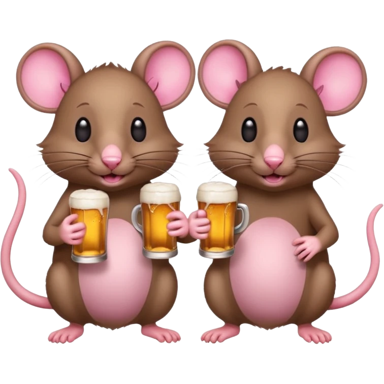 Rats with beers emoji emoji