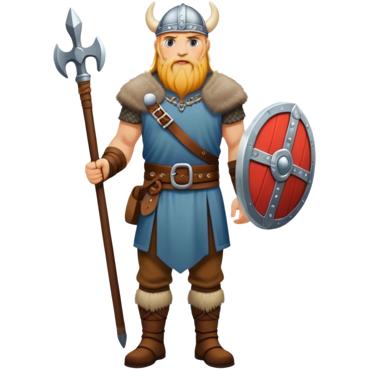 Viking norwegian no beard in full height  emoji