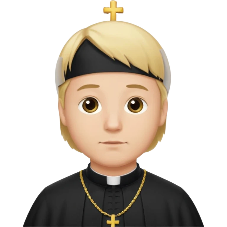 visablity pregnant man with parted blonde middle hair  and dressed like a catholic priest  emoji