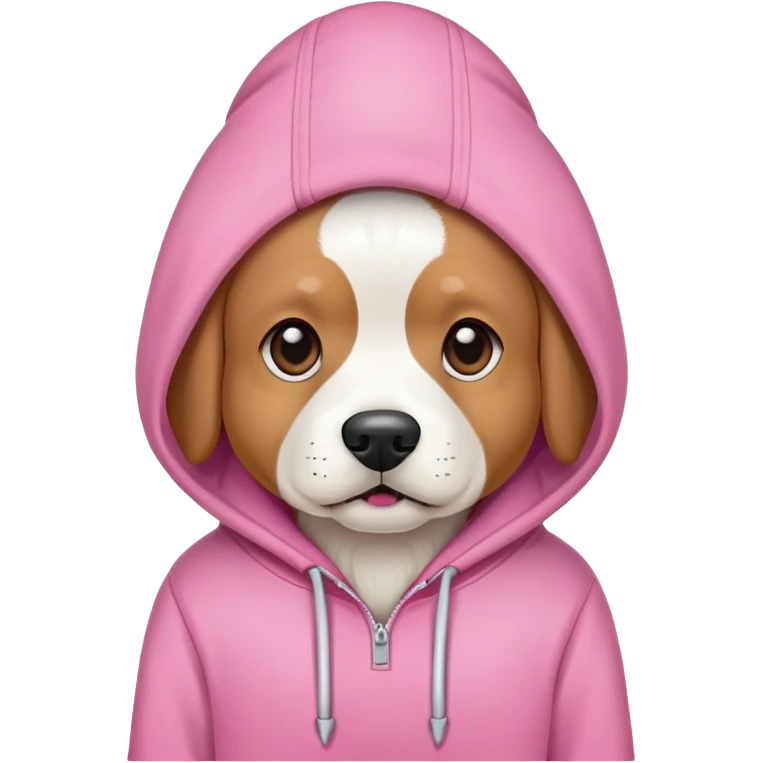 Dog wearing a pink hoodie  emoji
