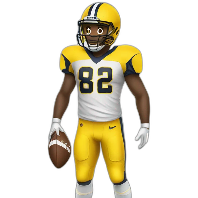 Football player wearing yellow emoji