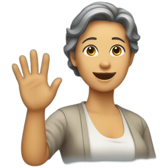 Waving mother emoji