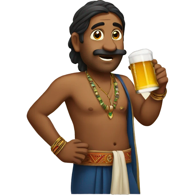An indian man driking a beer emoji