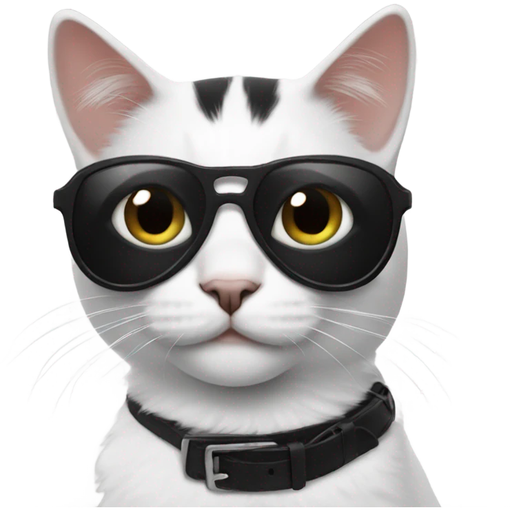 Black and white cat with sunglasses  emoji