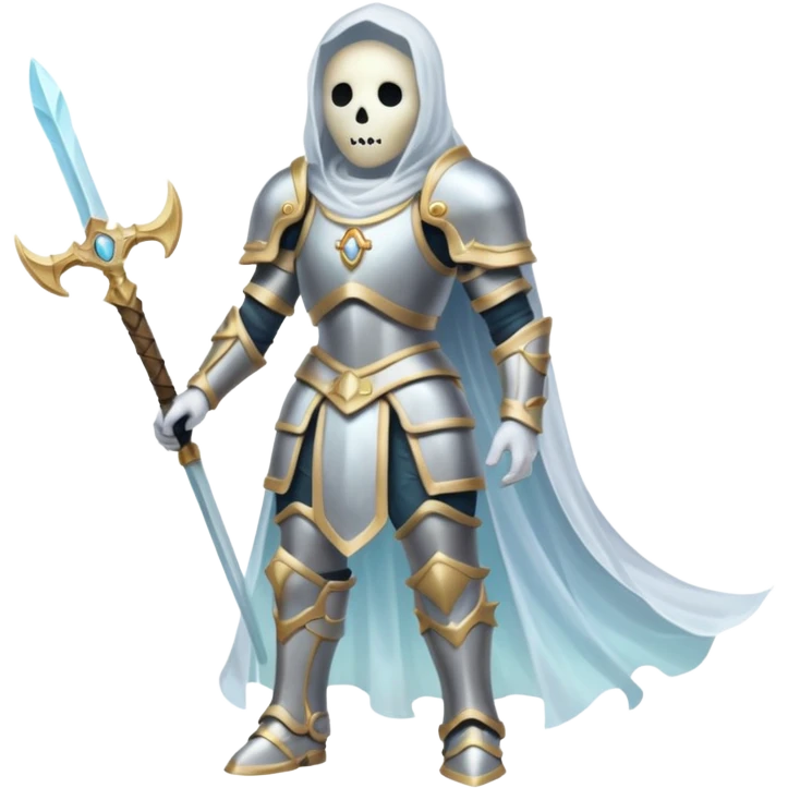 ghost with armor about to embark on an adventure  emoji