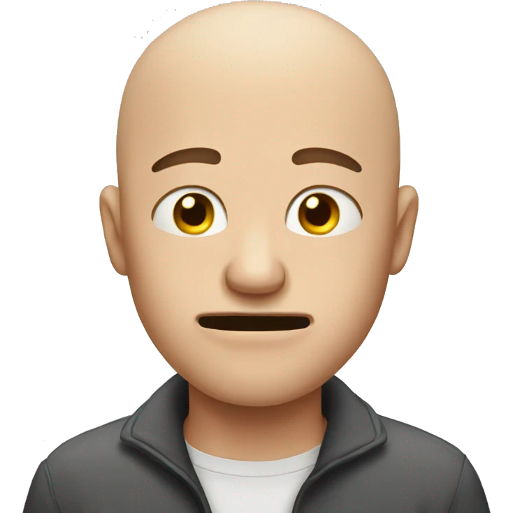 Bald guy crying and farting emoji