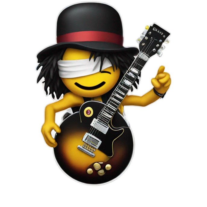 slash from guns n’ roses smiley face without body emoji