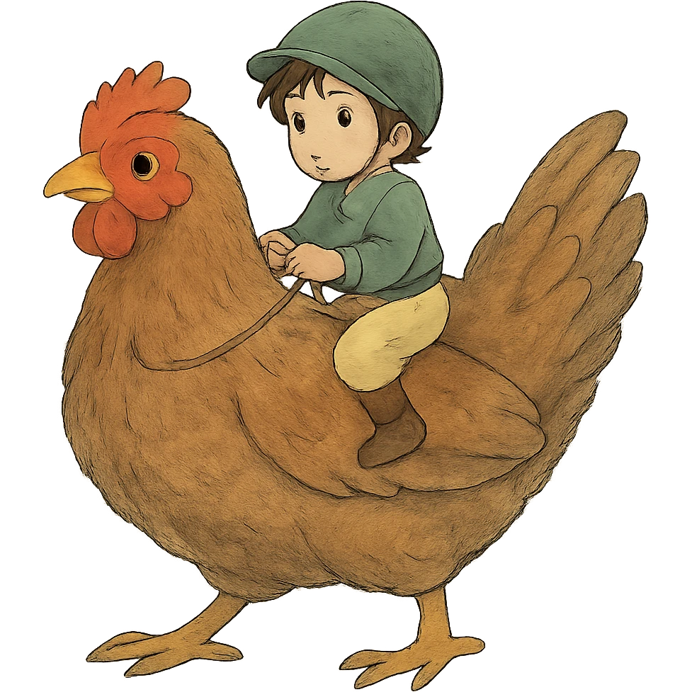 ghibli style chicken jockey emoji