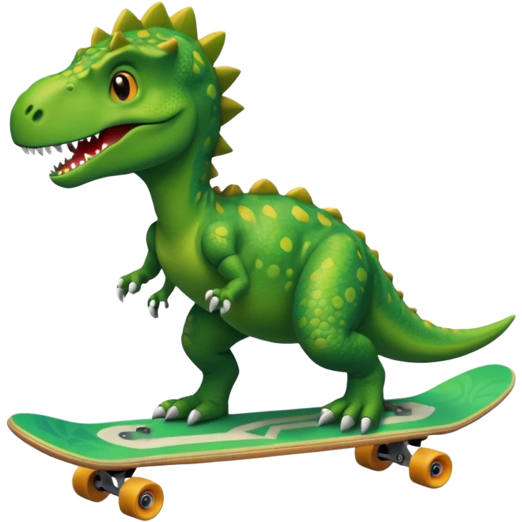 Dinosaur on a skateboard emoji