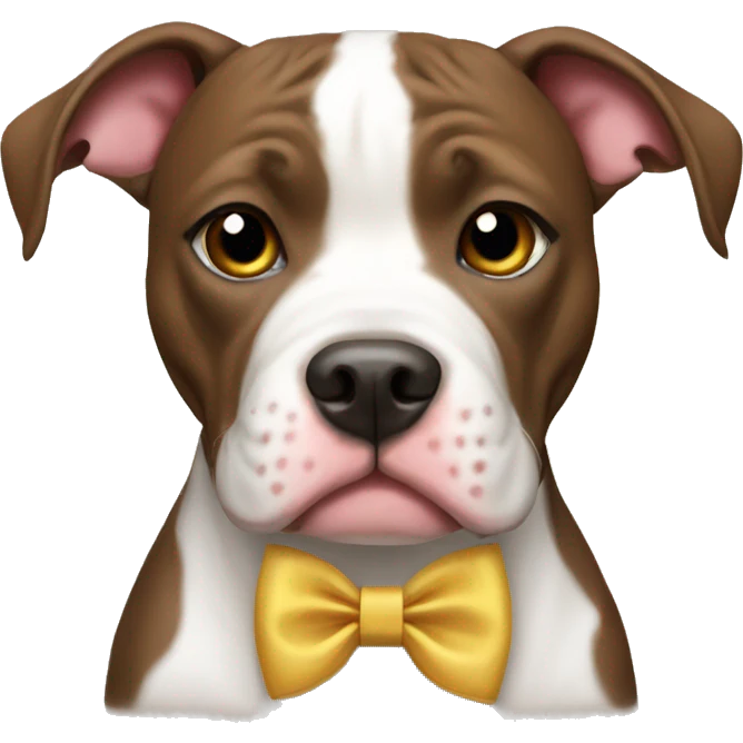Pit bull wearing a bow  emoji