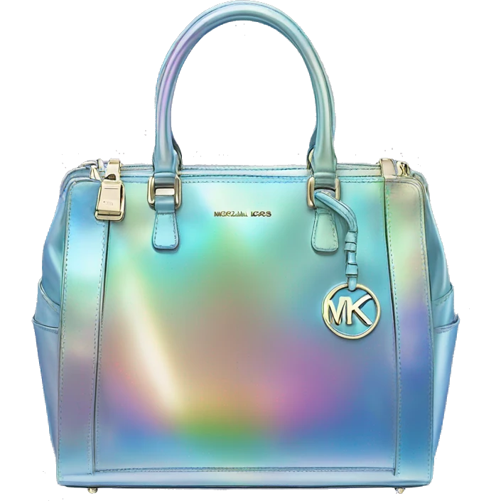 Realistic iridescent designer Michael kors satchel purse. emoji
