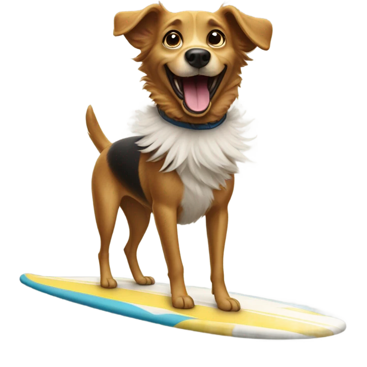 dog on a surfboard  emoji