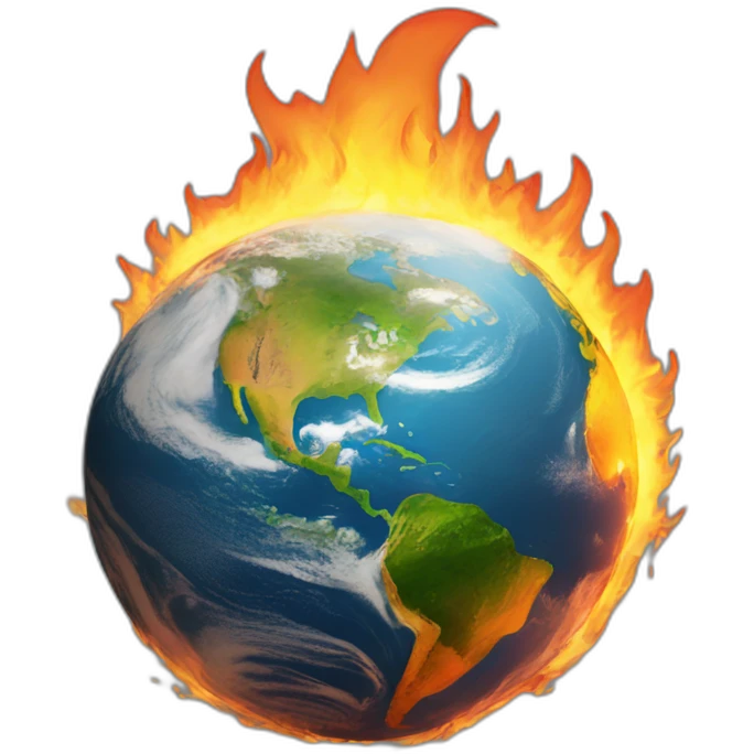 global warming sets the earth on fire emoji