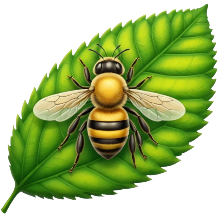 a bee on leaf emoji