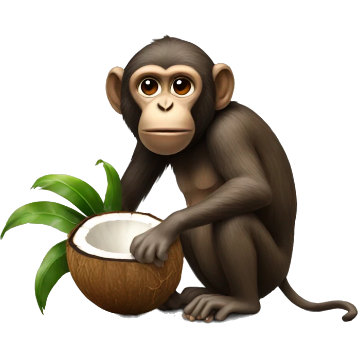Monkey drinking out of a coconut emoji