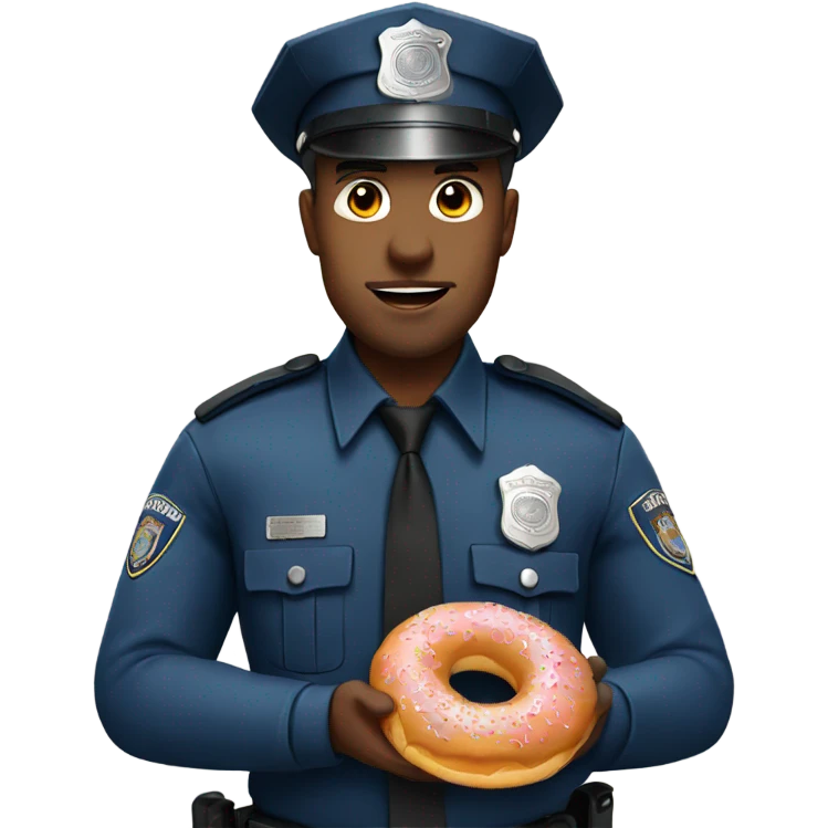 Police holding a doughnut emoji