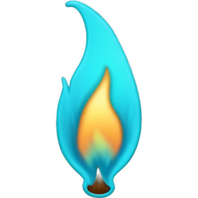 Cyan flame emoji