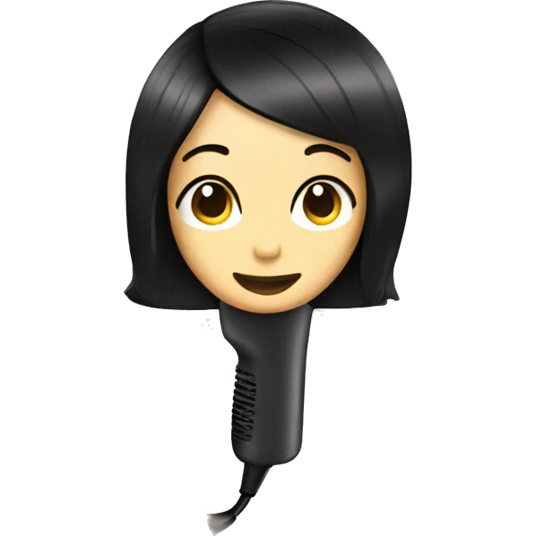 black hair dryer emoji