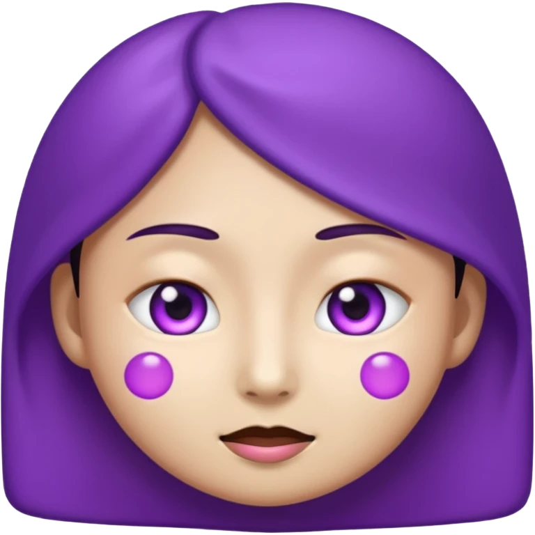 purple face emoji with shiny open eyes mystical asian emoji