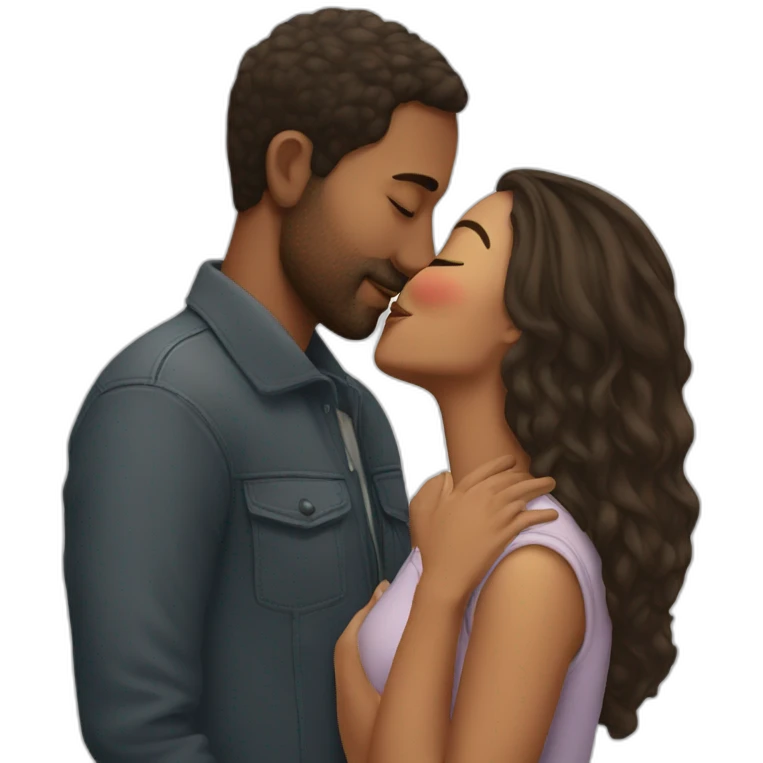 Man kissing woman emoji