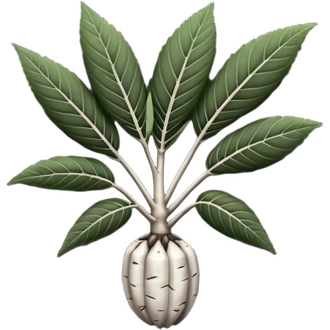 



cassava root black and white emoji