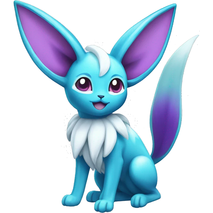 Shiny colorful Glaceon Espeon Pokémon emoji