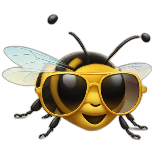 A bee with sunglasses emoji