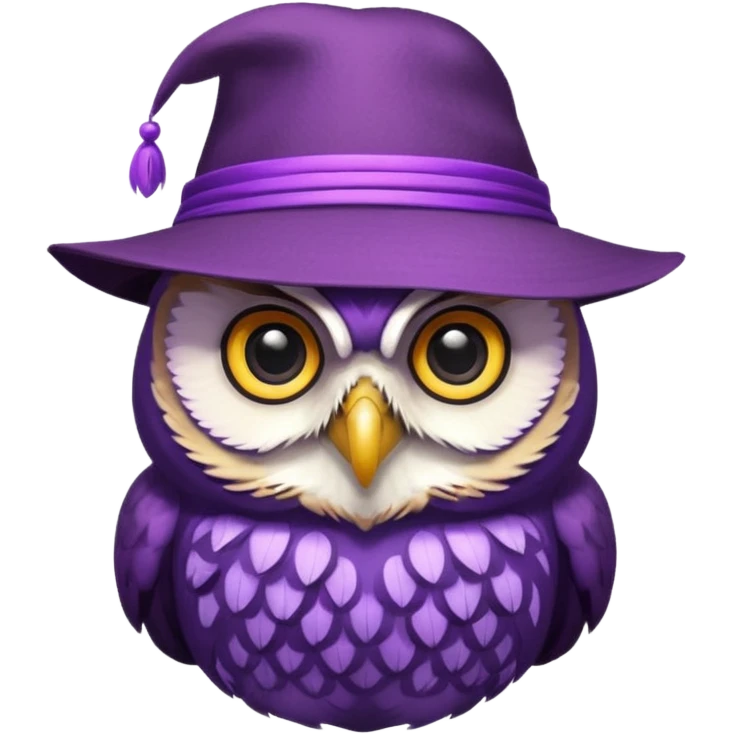 owl wear purple with hat emoji