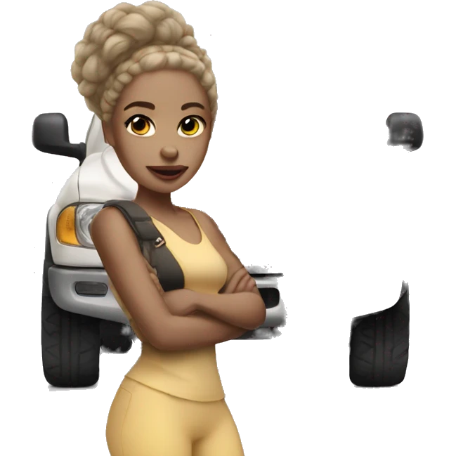 light-skinned beauty with vehicle emoji