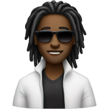 Black guy with dreads and black sunglasses  emoji