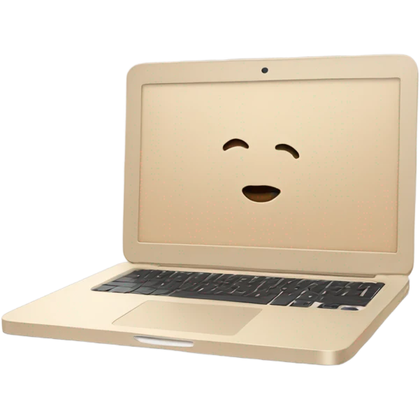 Aesthetic apple laptop in beige color that looks chic and elegant but cozy at the same time emoji