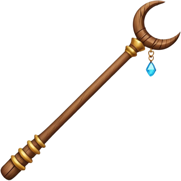 magic wooden staff with hole emoji