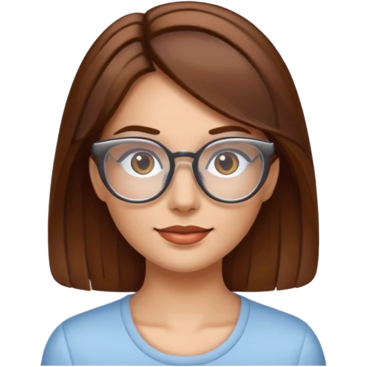 femme brune lunettes transparentes emoji