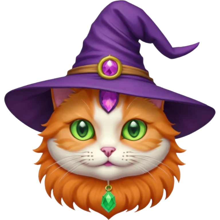 cat wear purple wicth hat emoji