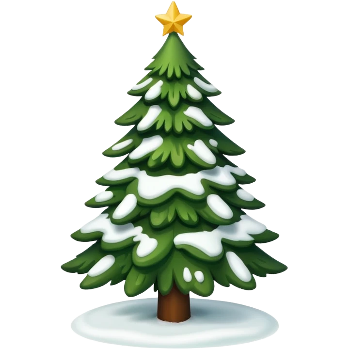 christmas green tree with snow emoji