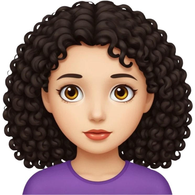 Dark curly hair girl  emoji