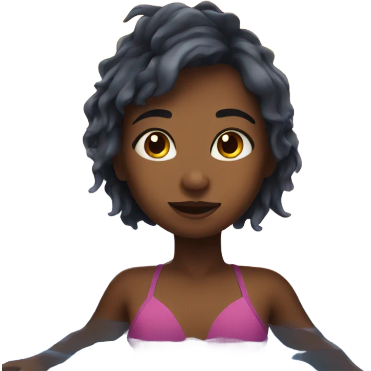Girl swimming at sunset emoji