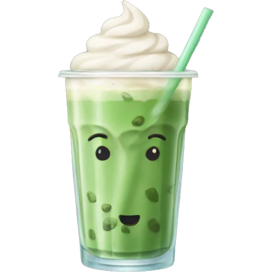 Iced matcha latte  emoji